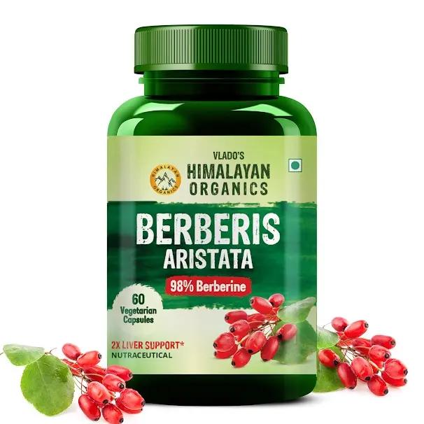 Vlado's Himalayan Organics Berberis Aristata Berberine 95% with Milk Thistle for 2X Liver Support - 60 Veg Capsules