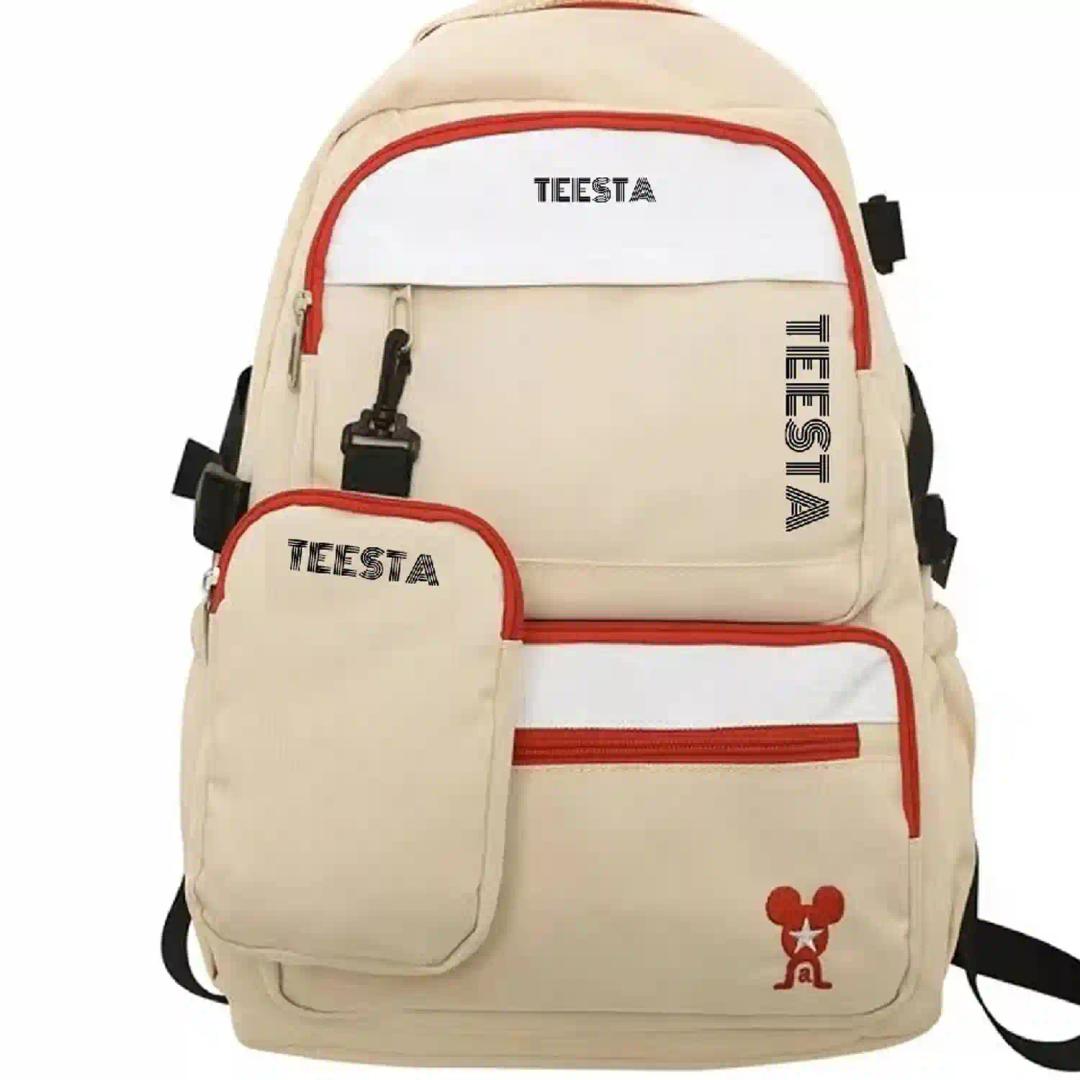 Waterproof Travel Casual Large Capacity 17.5 Inch Backpack Teenage Girls Laptop Rucksack School College Bag with Small Case for Men Women Student Gym(CREAM 1 Pcs)