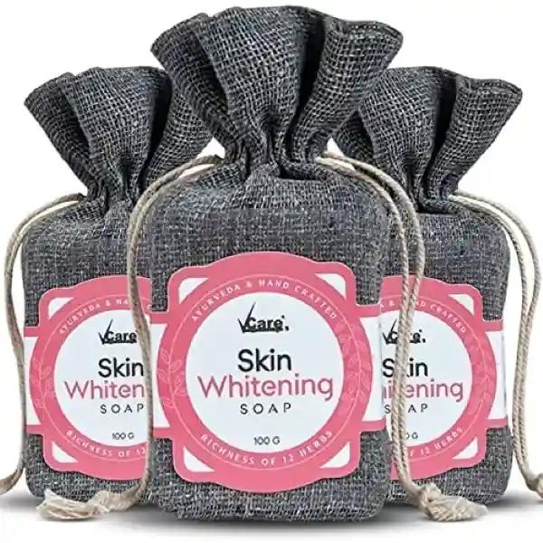 VCare Skin Whitening Soap with Richness of 12 Active Ingredients,100 gm (Pack of 3)-exfoliates the skin impurities & improves the skin tone for both Men and Women