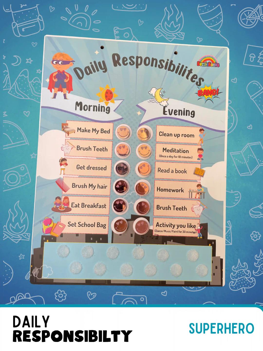 Daily Responsibility Board - Superhero