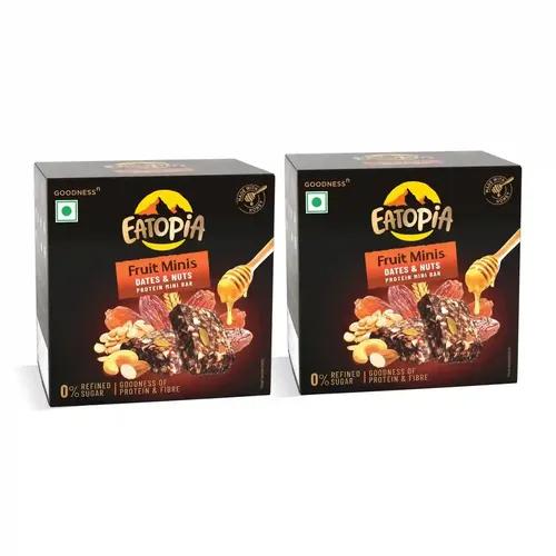 EATOPIA Date & Nuts Fruit Minis | 100% Natural Energy Bar, No Preservatives | Sugar Free Breakfast Snacks | Dry Fruits Protein Bars | Nuts & Seeds