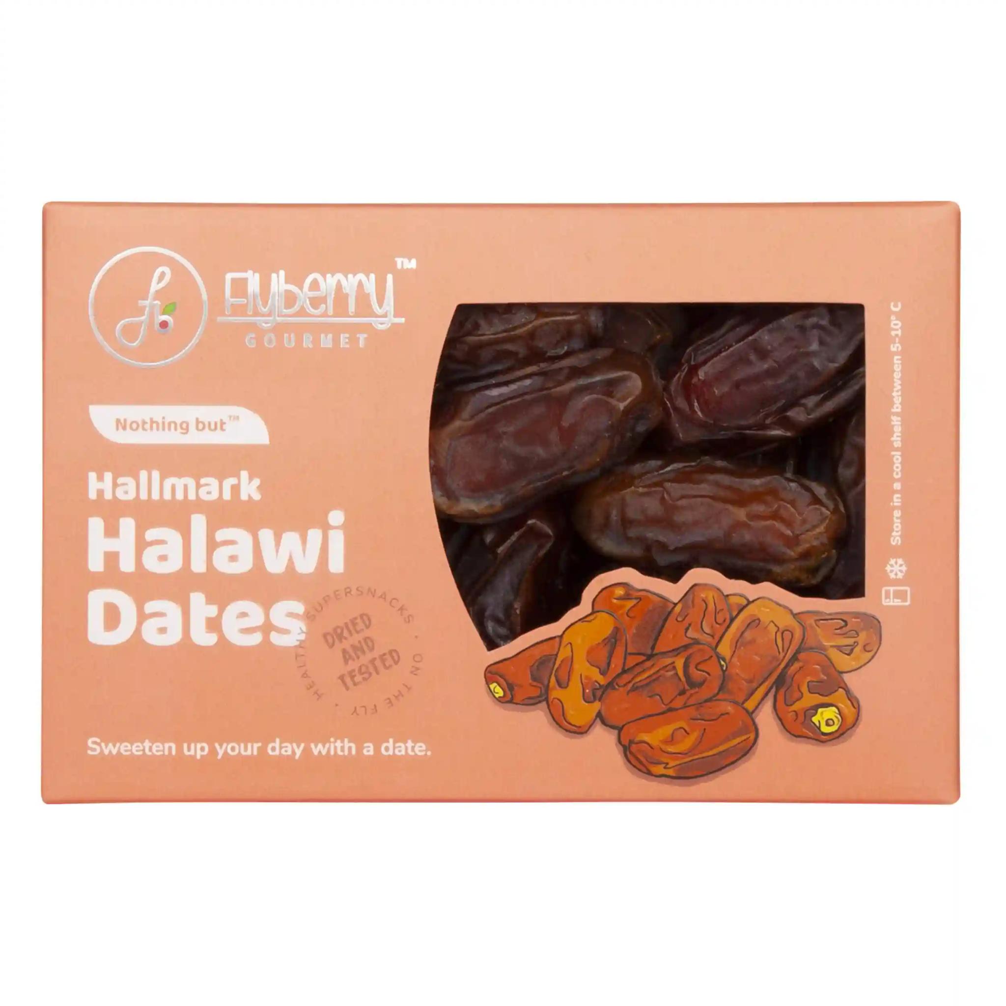 Flyberry Gourmet Halawi Dates (Khajoor/Khajur) 200g | 100% Natural | Rich in Calcium, Iron and Potassium | Instant Energy