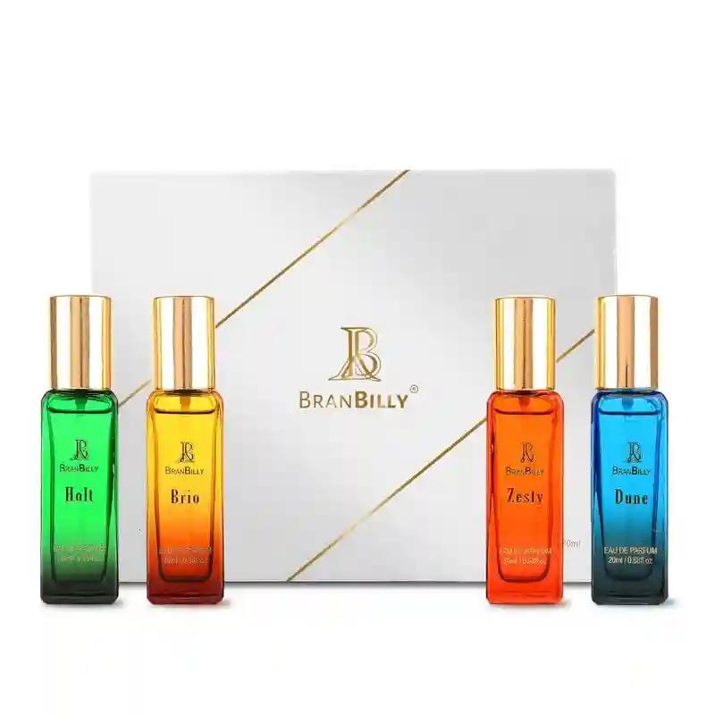 Branbilly Luxury Man Perfume Gift Set 4, Eau de Parfum Fragrances For Men, 20 ml each - Holt, Brio, Dune, Zesty | Long Lasting EDP Fragrance Scent