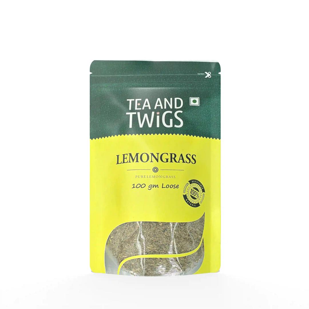 TEA AND TWIGS - Lemongrass Tea 100gms - 100 Cups | Dried Lemongrass | High Antioxidants| Detox Tea