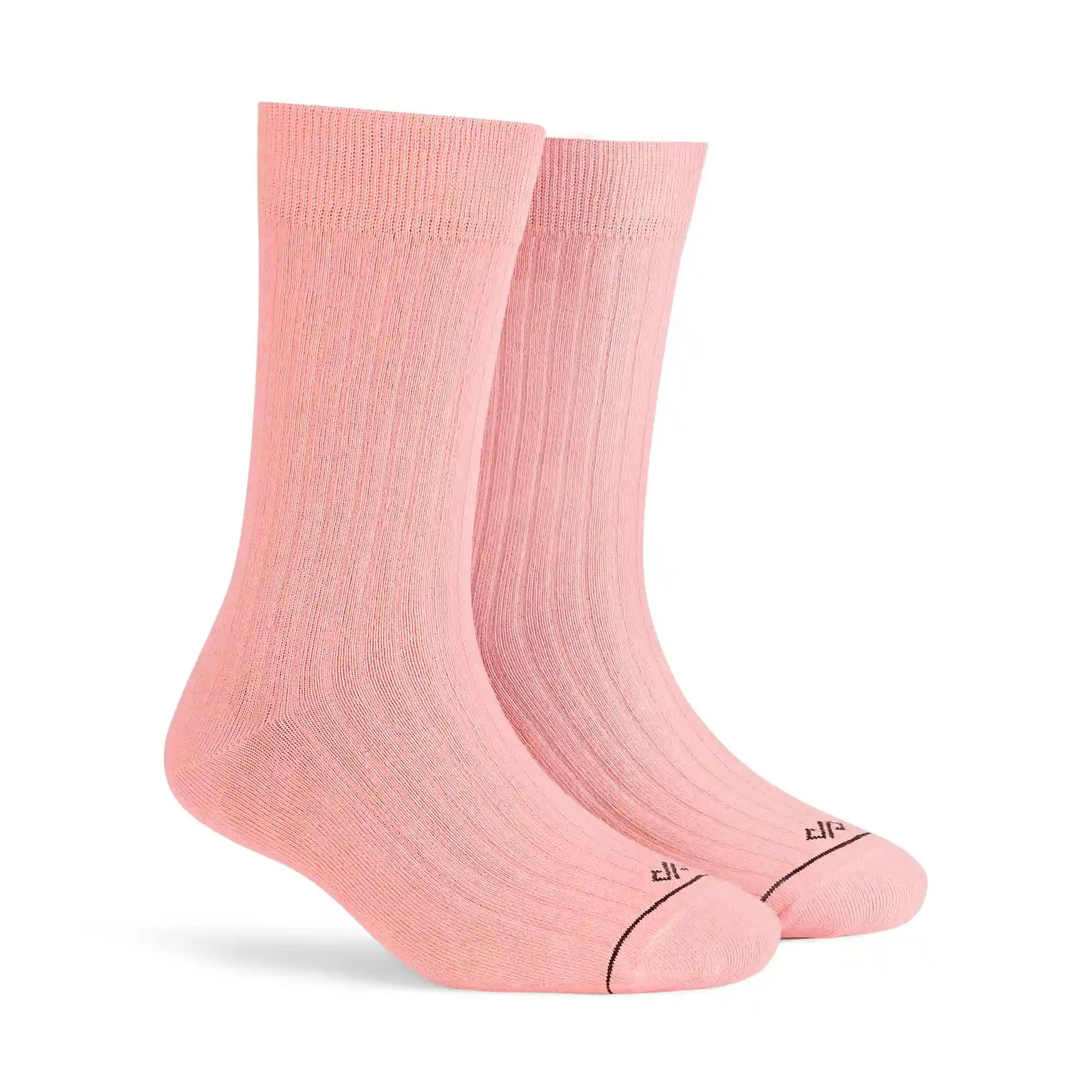 DYNAMOCKS Men's and Women's Combed Cotton Solid Crew Length Socks (Pack of 1) (Peach, Free Size)