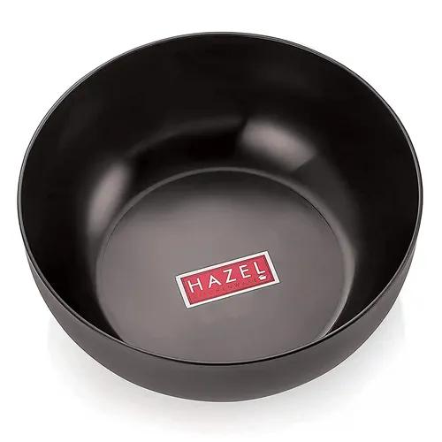 HAZEL Hard Anodised Tasra Tasla | Deep Anodized Kadhai Without Handle Cookware Utensil for Frying, 1800 ml, 19.8 cm, Black