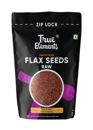 True Elements Flax Seeds 500g - Alsi Seeds | Flax Seeds for Hair Growth | Raw Seeds for Eating | Source of Iron & Dietary Fibre | Rich in Protein