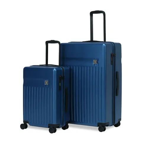 EUME Classic Cabin 55 Cm And Check-In Large 75 Cm Luggage|Polycarbonate - Set Of 2 ( Midnight Blue)