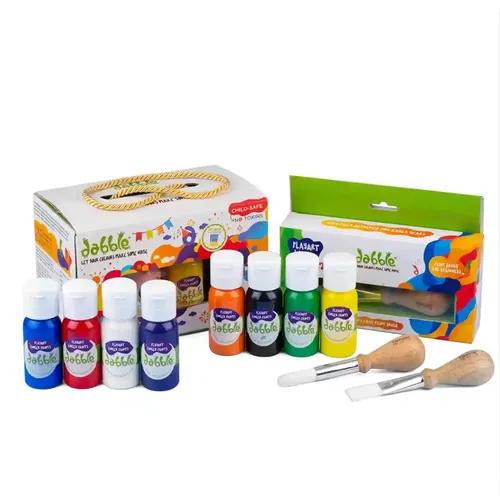 Dabble Non-Toxic Finger Paint with Brushes Set for Kids | Non-Toxic, Child-Safe, Washable Finger Paints and Easy-to-Grasp Jumbo Brushes/Learning and Educational Gift Pack/Art and Craft Activity