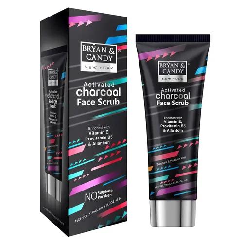 Bryan & Candy Activated Charcoal Face Scrub Enriched with Vitamin E, Provitamin B5 & Allantoin (100 ml)