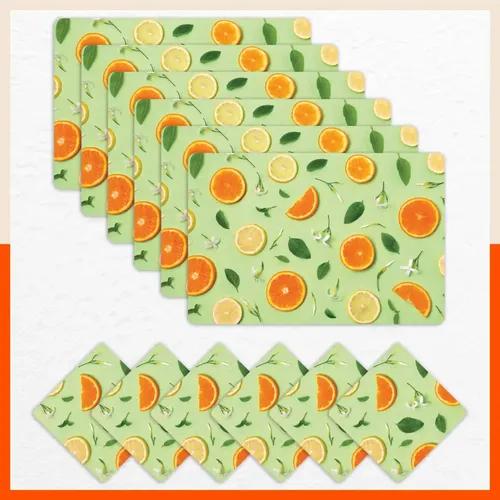 Polypropylene Table Mats & Coasters for Dining Table at Home (Fruchte - Set of 6)