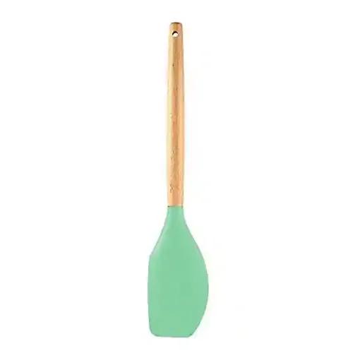 Perfect Pricee Silicone Non Stick Spatula with Wooden Handles (Color Will be Sent as per Stock Availability)