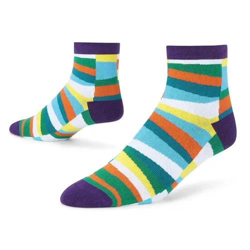 DYNAMOCKS Men's and Women's Combed Cotton Ankle Length Socks (Pack of 1) (Multicolour, Free Size)_Wonky