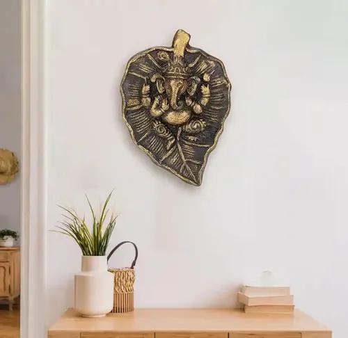 Cow Dung Leaf Ganesha For Home Decor