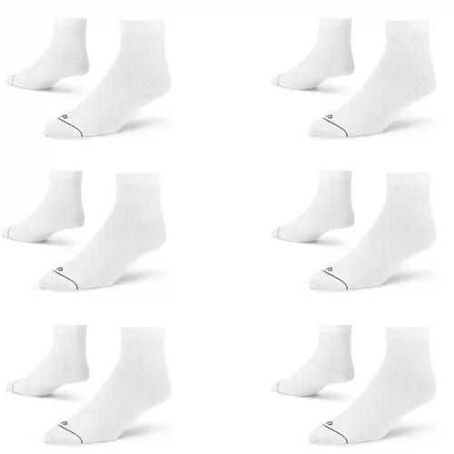 DYNAMOCKS Men's and Women's Combed Cotton Ankle Length Socks (Pack of 6) (Multicolour, Free Size)_Solid_White_Men_Pack_of_6_Pairs