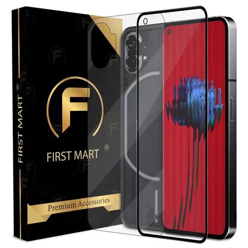 FIRST MART Tempered Glass and Clear Back Membrane for Nothing Phone 1 with Edge to Edge Screen Coverage and Easy Installation Kit