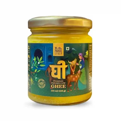 The Pahadi Story Pure Desi Cow Ghee 135ml (123gm) - Lab Tested for Purity | Rich in Nutrients and Strong Aroma 100% Pure Ghee from Uttarakhand