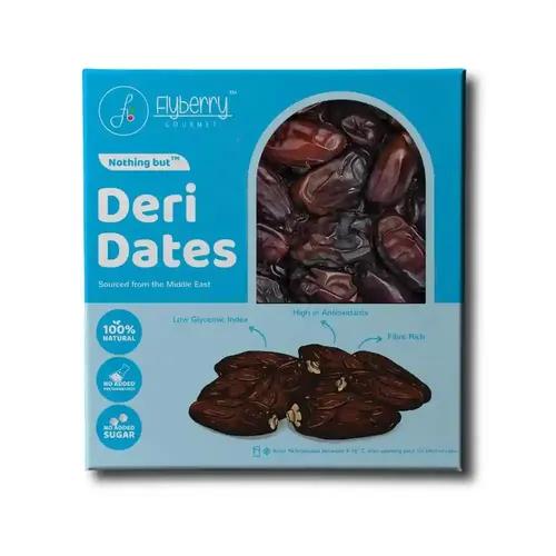 Flyberry Gourmet Deri Dates (Khajoor/Khajur) 250 g | 100% Natural | Rich in Calcium, Iron and Potassium | Instant Energy