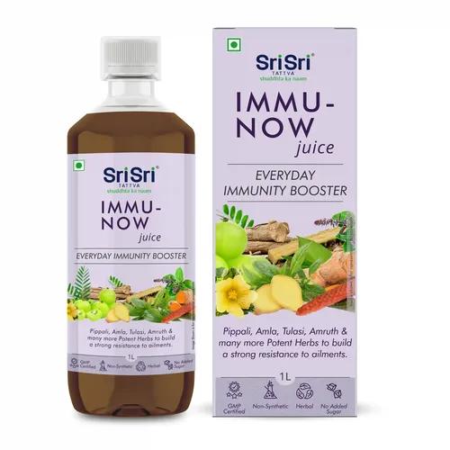 Sri Sri Tattva Immu-Now Juice - Everyday Immunity Booster | Pippali, Amla, Tulasi, Amrit & Many More Potent Herbs To Build A Strong Resistance To Ailments | 1 L