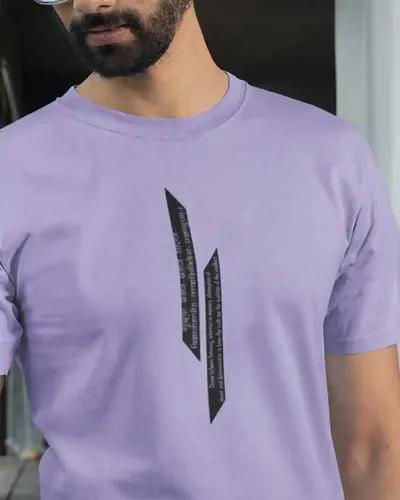 Sanskrit shloka design T-shirt for men / M / Lilac