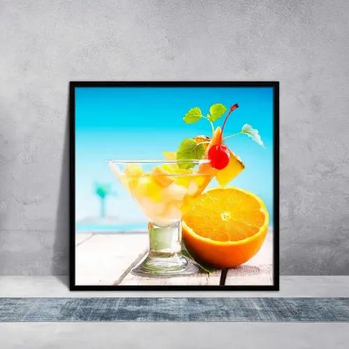 ArtzFolio Fruit Salad Image | Premium Canvas Painting for Bedroom & Living Room | Black Wood Frame | 24 x 24 inch (61 x 61 cms)