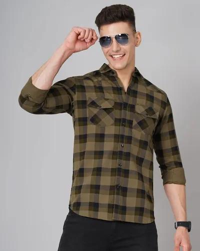 Olive Ruse Checks Shirt - M (38)