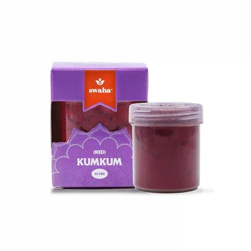 Swaha 100% Natural Pure Red Kumkum (40 Gm) - Pack of 3