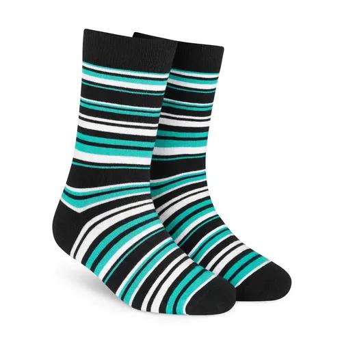 DYNAMOCKS Men's and Women's Combed Cotton Stripes Crew Length Socks (Pack of 1) (Multicolour, Free Size)-CREW_Stripes_15.0