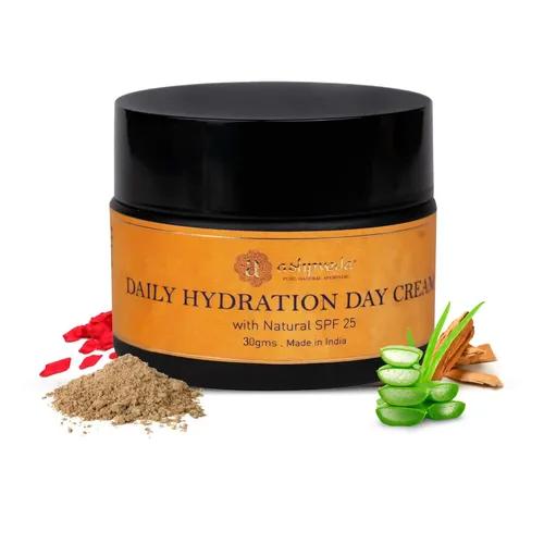 ASHPVEDA Ayurvedic Daily Hydration Day Cream with Broad Spectrum Natural SPF 25, UVA/UVB Sun Protector, Natural Day Cream for Pigmentation, Silky Soft & Brightening Skin (30 gm)