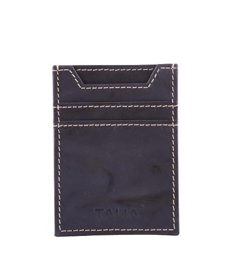 TALIA - Tuscon Leather Money Clip Card Case - Blue